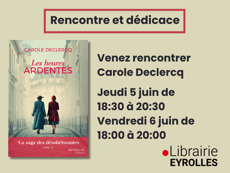 Visuel de Jeudi 5 et vendredi 6 juin : deux dates à ne pas manquer pour rencontrer Carole Declercq, l’autrice de la saga des désobéissantes !